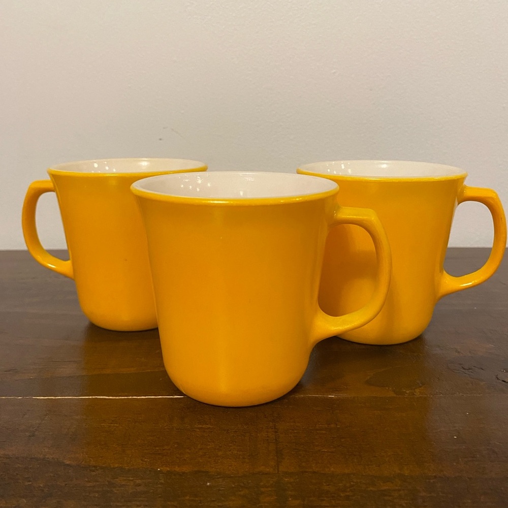 Pyrex Yellow Mugs - Set of 3